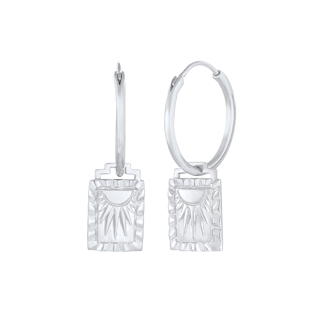 Elli Elli Boucles d'Oreilles Pendentif créole pour dames Pièce de monnaie Vintage Sun  Boucles d'oreilles