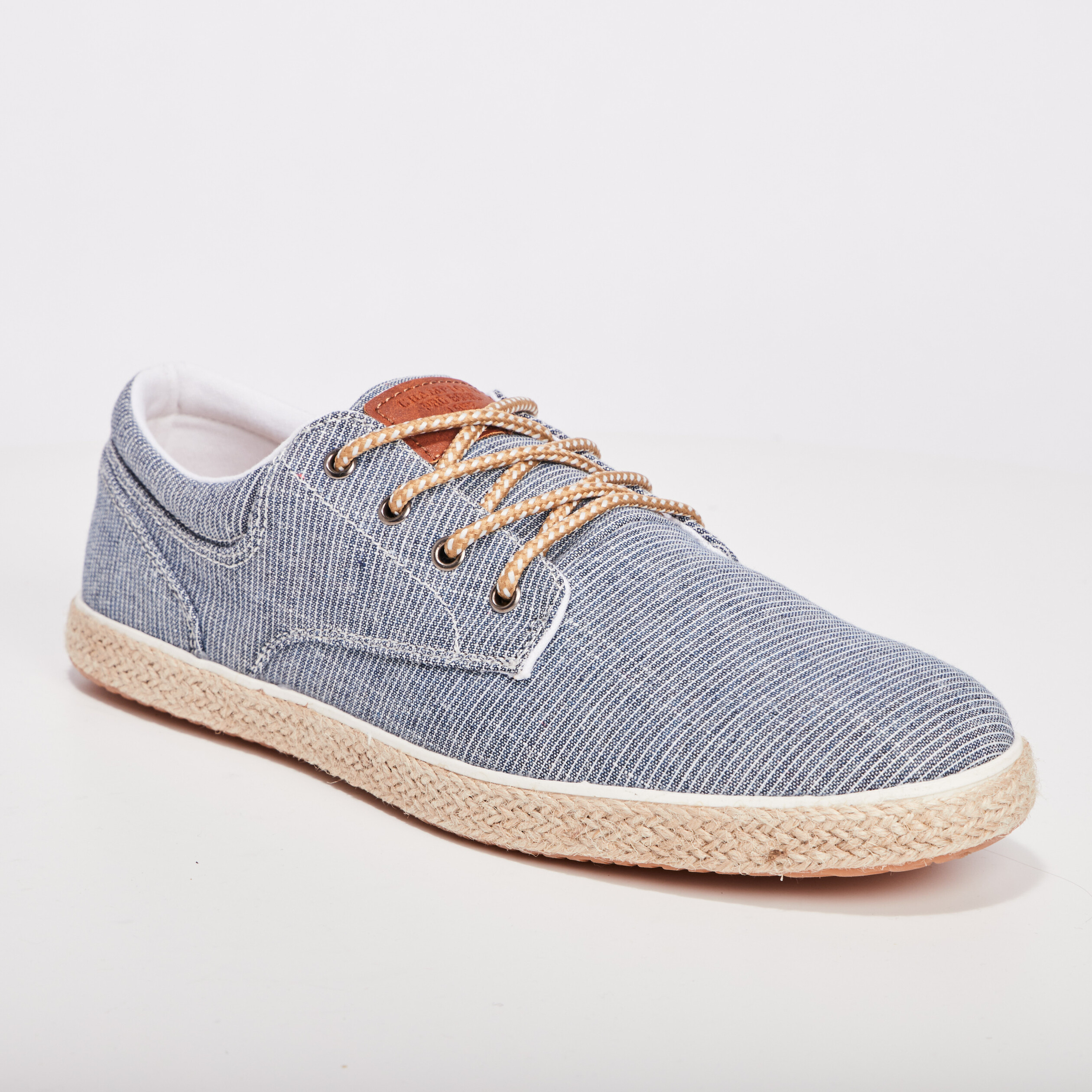 Tennis derbies en toile à lacets bleu homme | La Halle