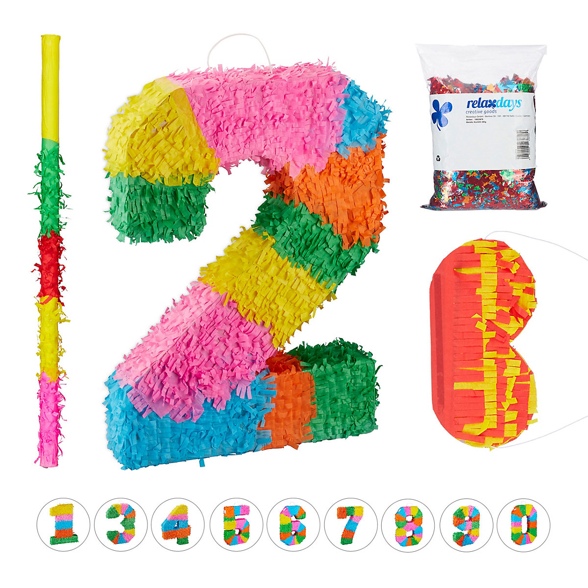 Pinata Set Zahl 2