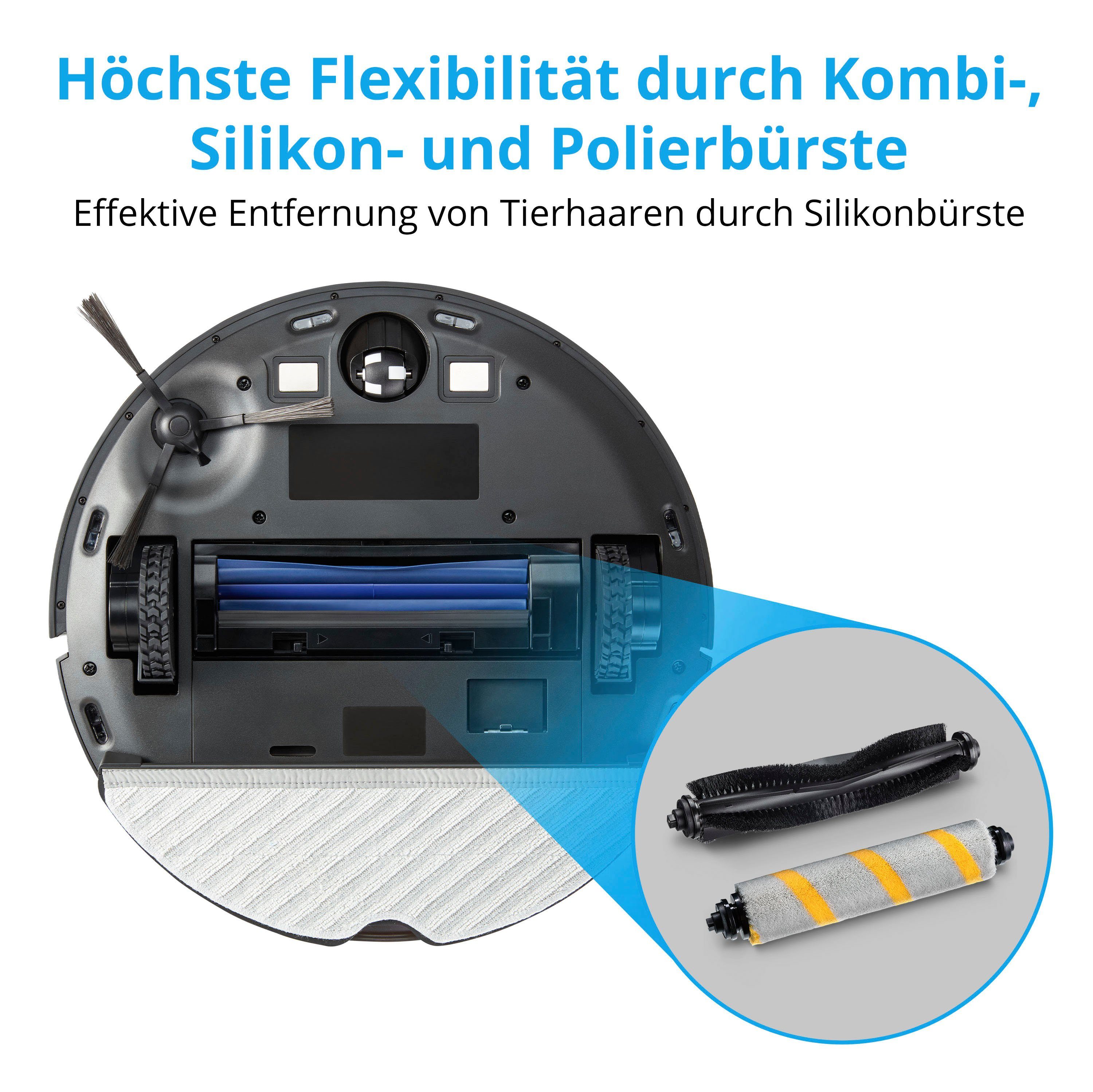 Medion® Saugroboter X50 SW (MD20004), mit Absaugstation, starke 8.000 Pa Saugkraft, No Go & Go Bereiche