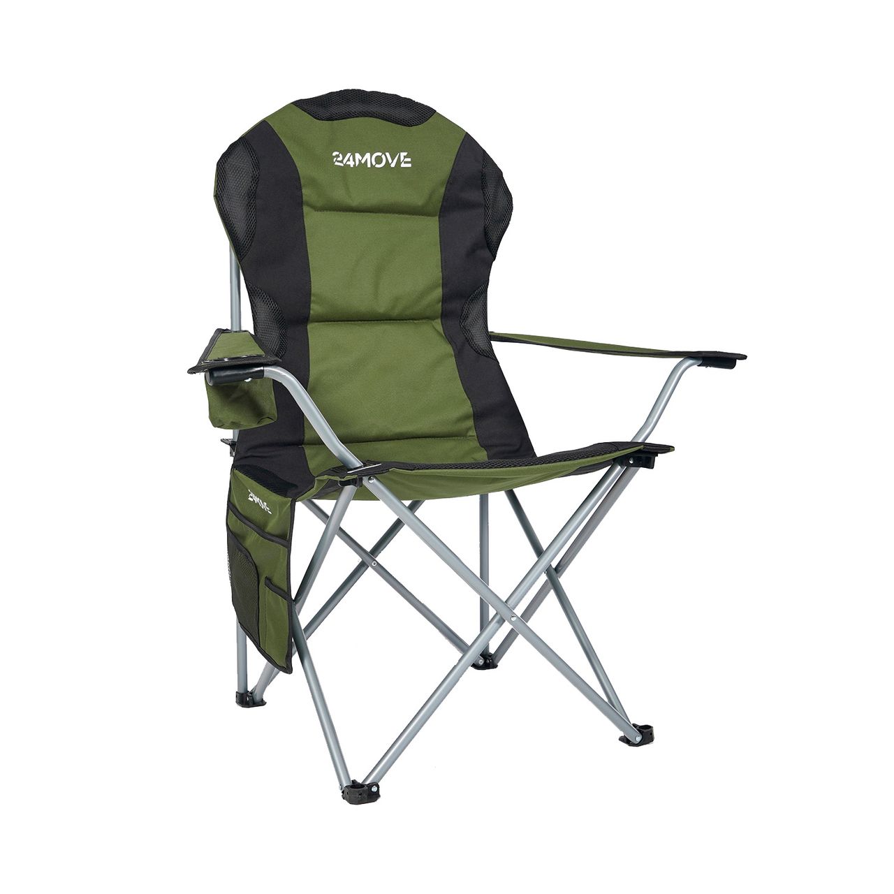 TroniTechnik 24MOVE® Campingstuhl Salvador faltbar Klappstuhl gepolstert mit Tragetasche,150kg belastbar,grün