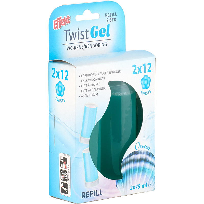 Effekt WC rens Twist gel 2 stk refill ocean Effekt