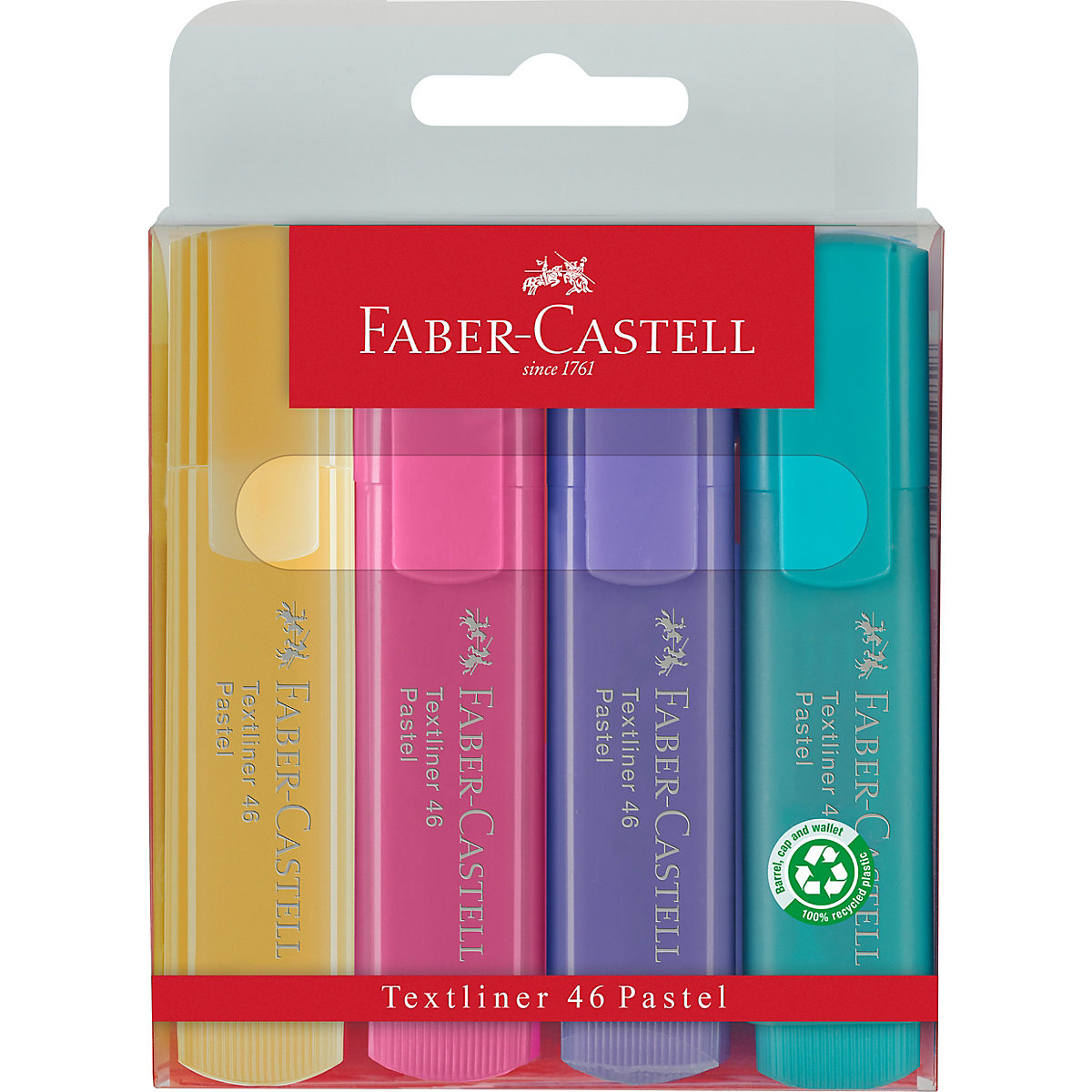 Textmarker Pastell, 4 Farben, nachfüllbar
