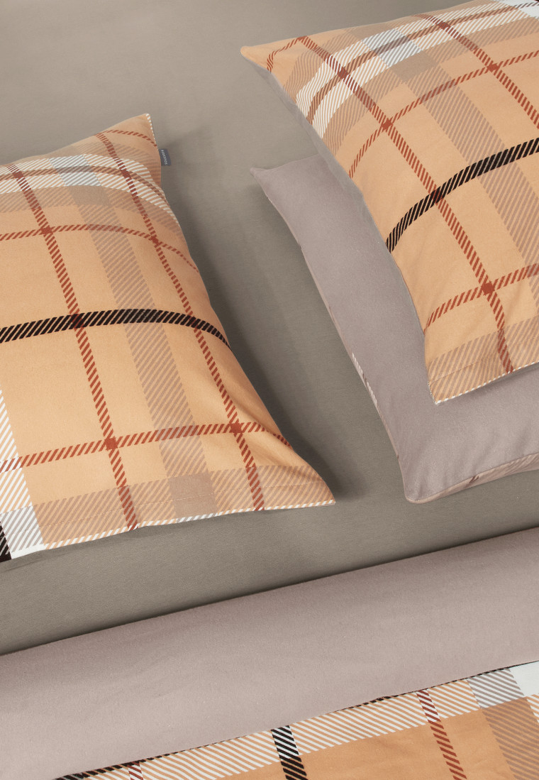 Wende-Bettwäsche 2-teilig beige - Feinbiber