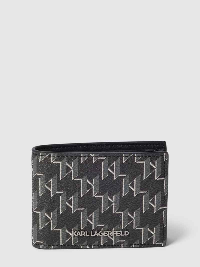 Portemonnaie mit Allover-Muster in schwarz