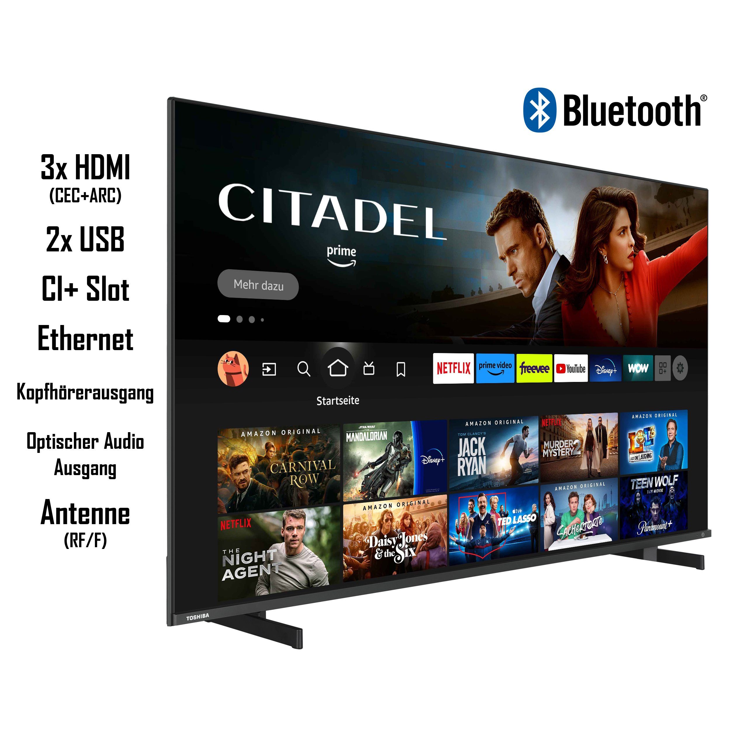 Toshiba 65QF5D63DA QLED-Fernseher (164 cm/65 Zoll, 4K Ultra HD, Fire TV, HDR Dolby Vision, Triple-Tuner, Alexa Built-In, Sound by Onkyo)