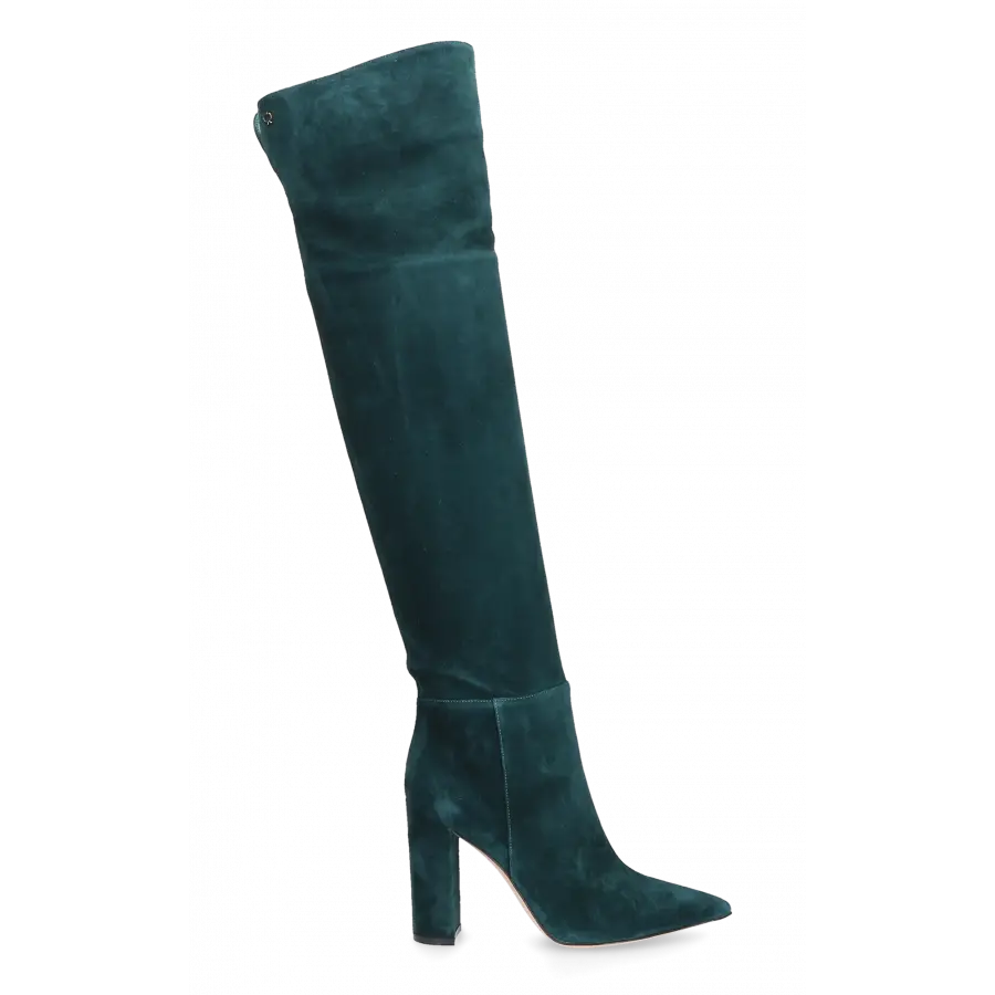 Gianvito Rossi - Overknees PIPER BOOT Veloursleder - grün