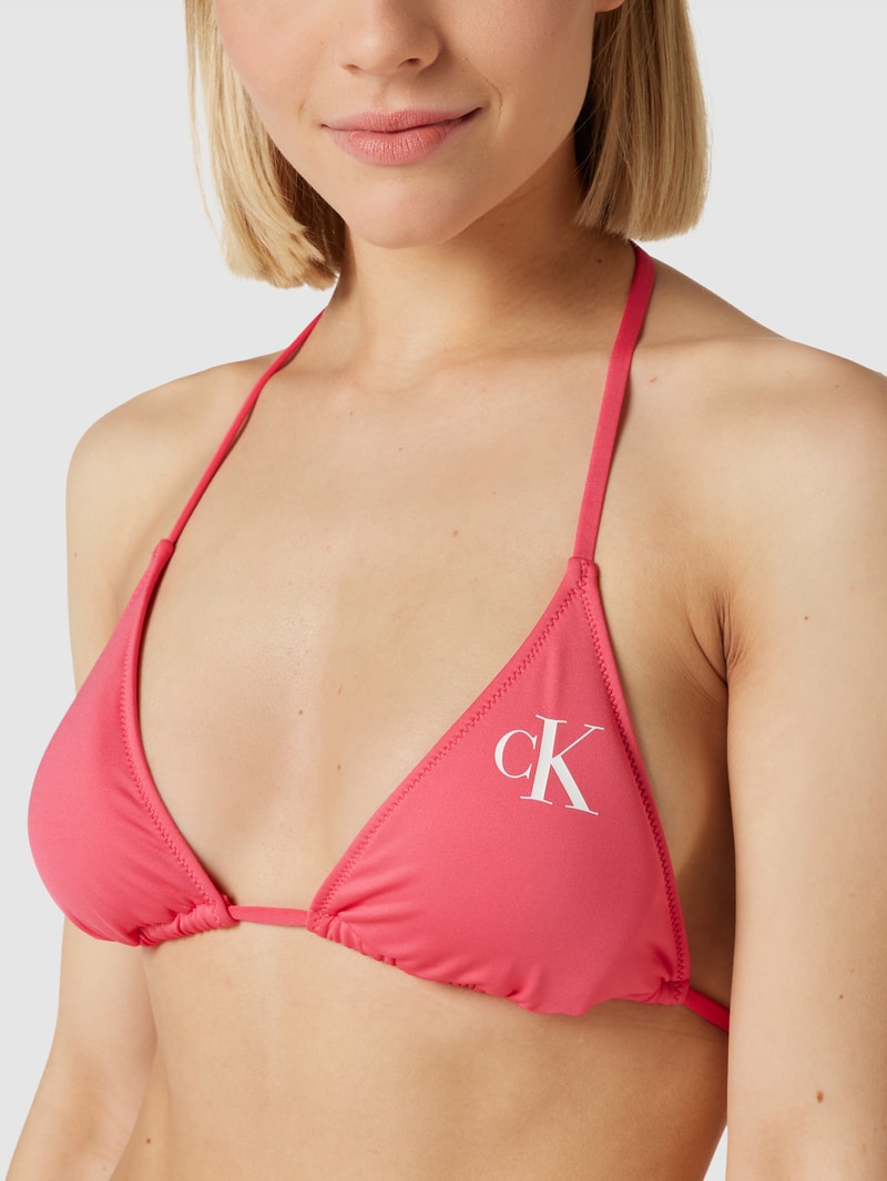 Bikini-Oberteil mit Logo-Detail in pink