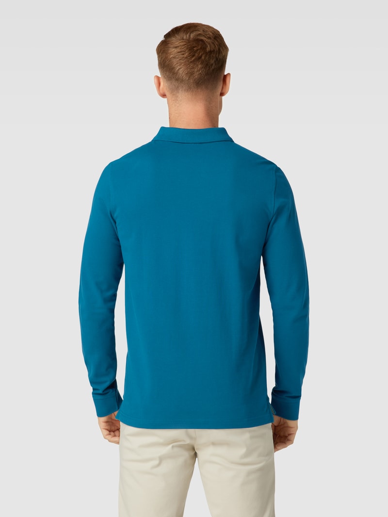Poloshirt mit Logo-Stitching Modell 'THOMAS' in lagune