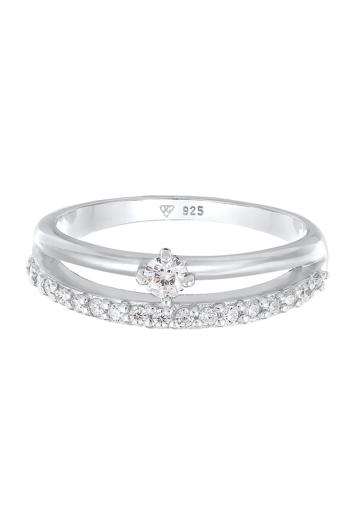 ELLI  Ring Zirkonia Solitär Verlobung 925 Silber