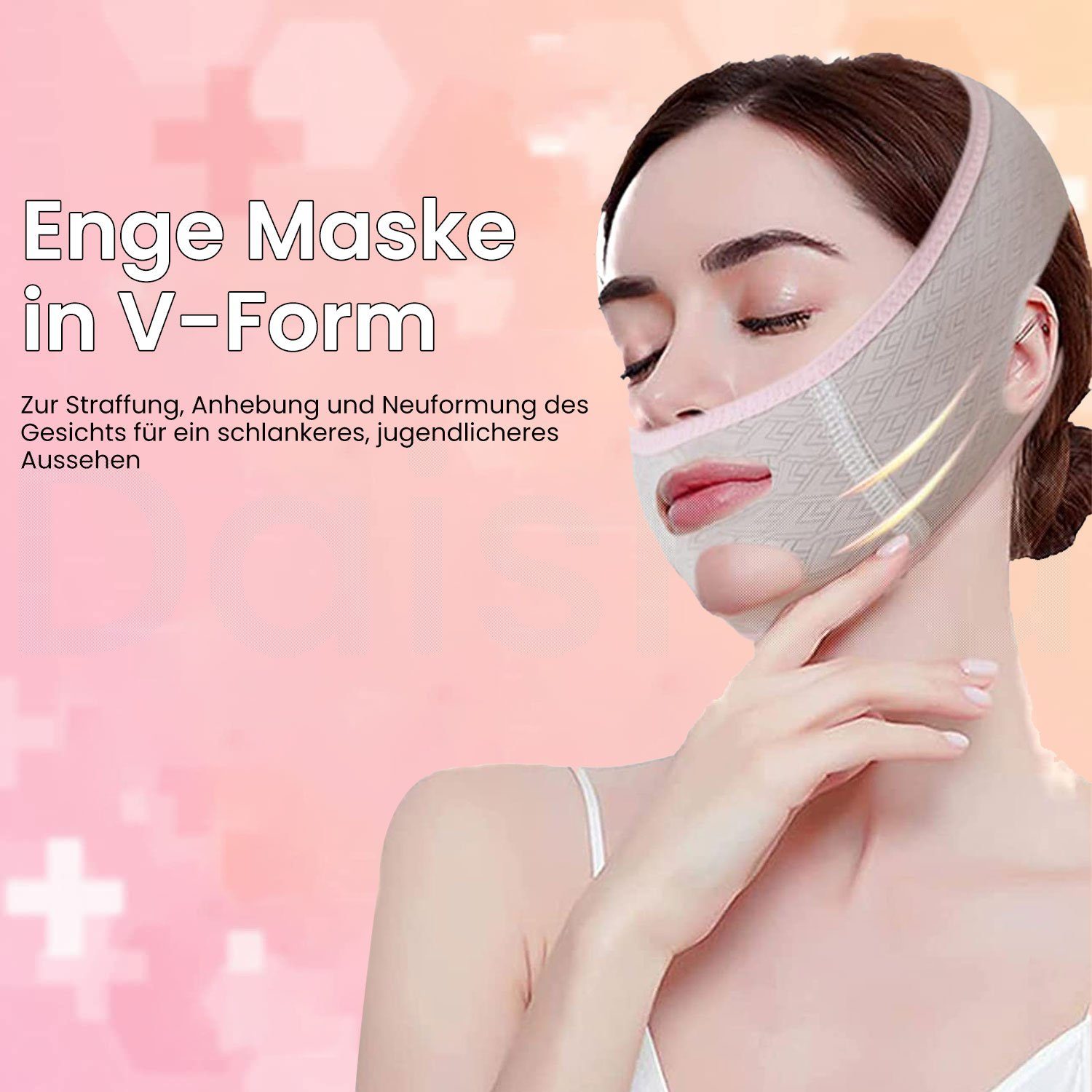 Daisred Gesichtsmaske 2 Stück Facial Slimming Face Bandagen Form Maske, 2-tlg.