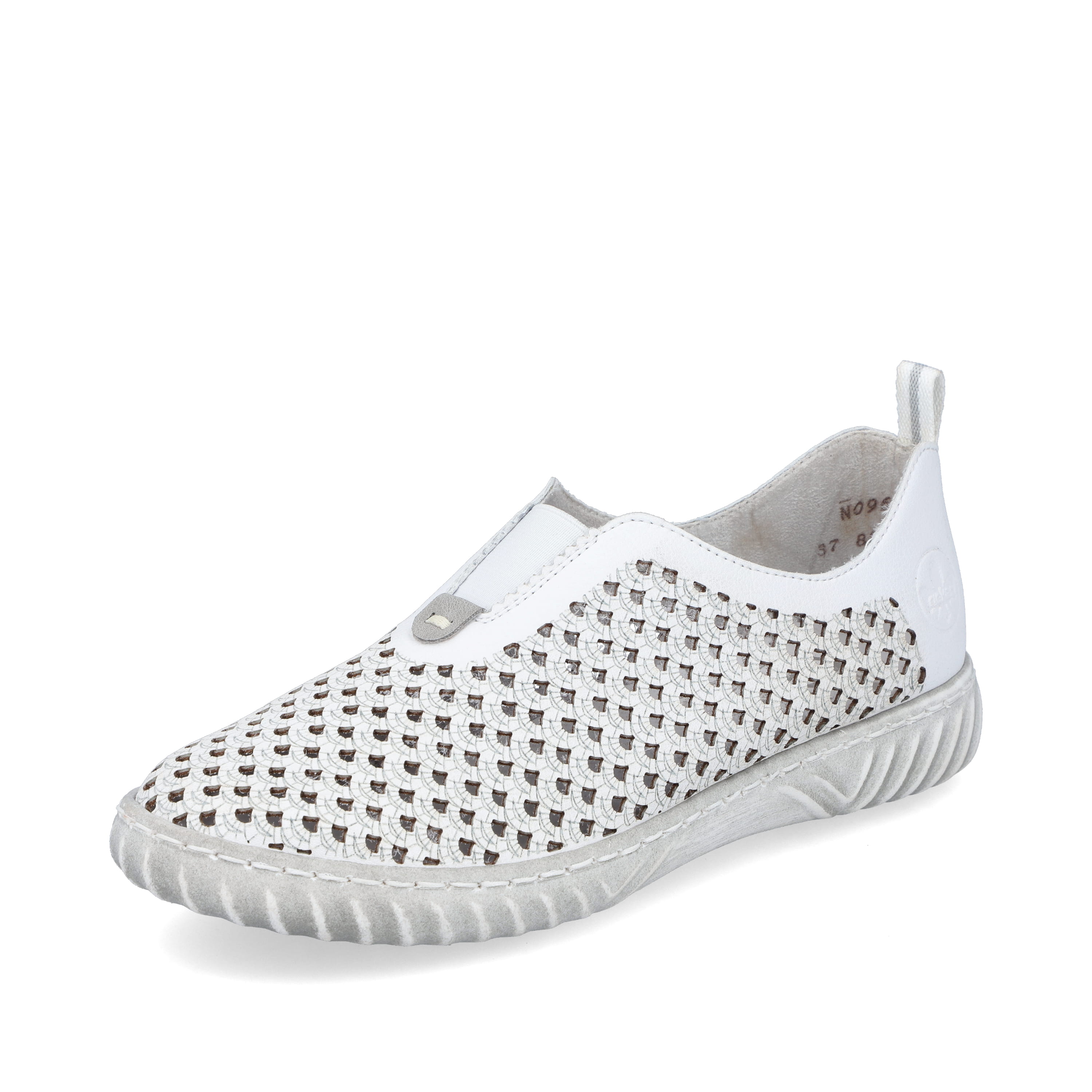Rieker Damen Slipper grauweiß