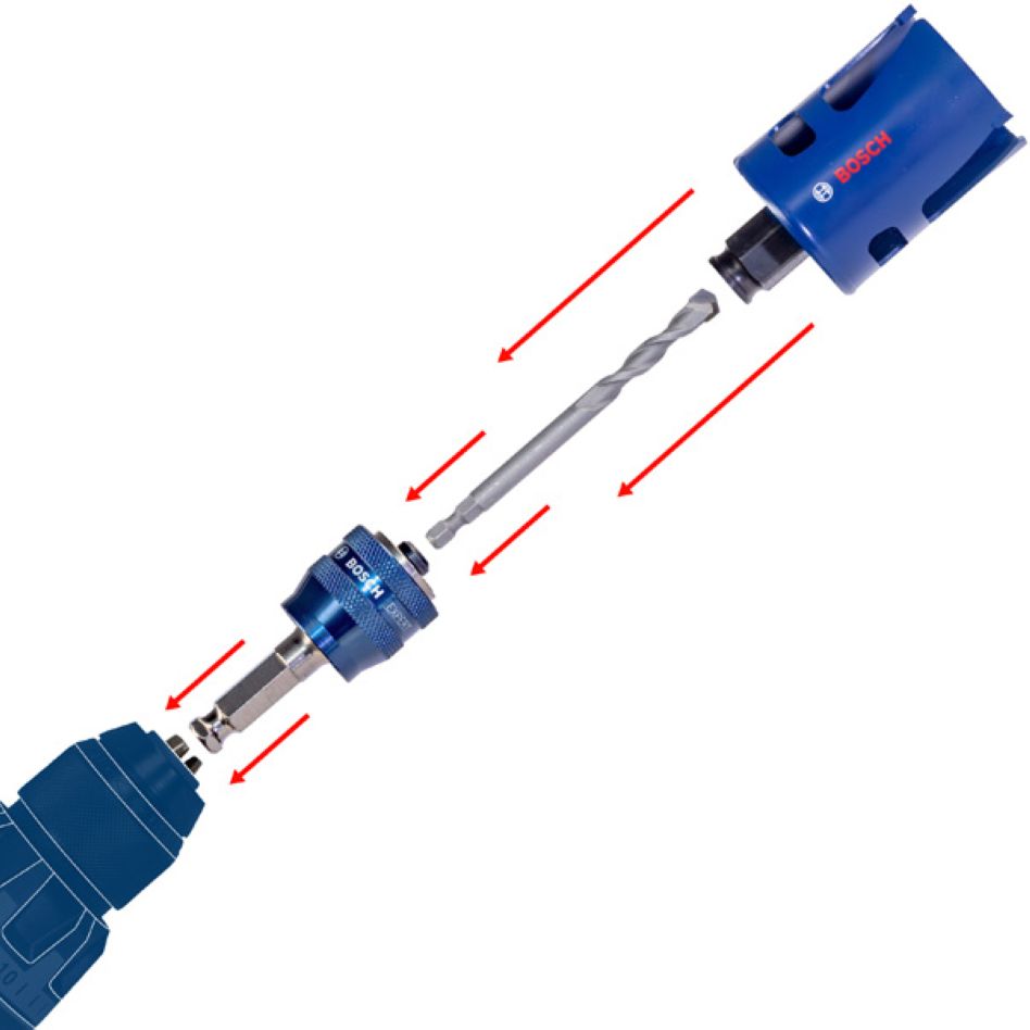 Bosch Blue Accessories 2608901950 EXPERT Power-Change hullsagsett Byggemateriale Universal 20/22/25/32/35/40/44/51/60/68/76 mm 15 deler