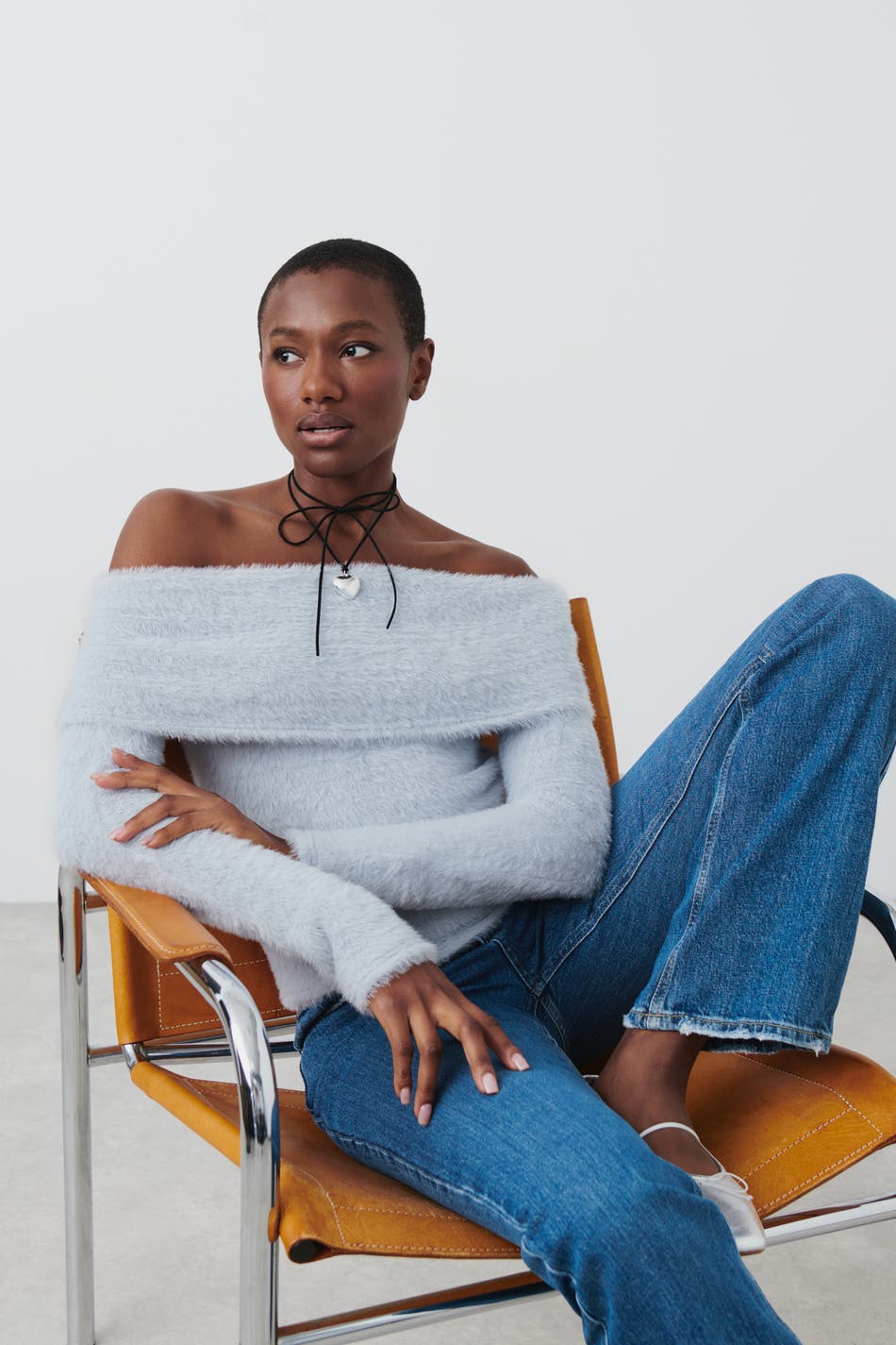 Fluffy off shoulder top