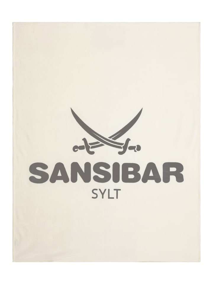 Sansibar Heimdecke Fleecedecke in Offwhite/Anthrazit günstig kaufen 150x200 cm