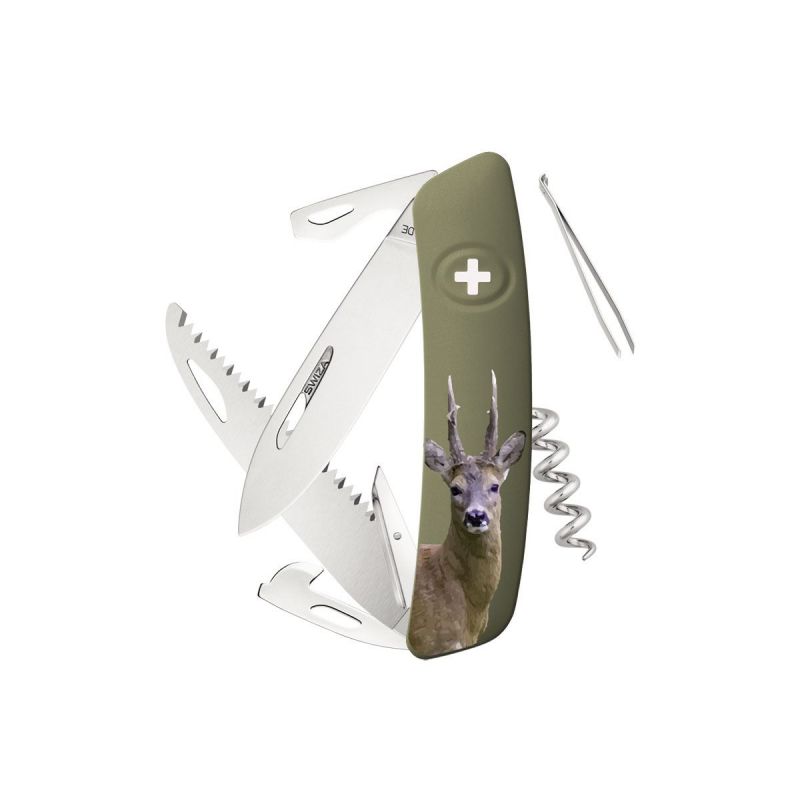 Swiza D05 Hunting Roe Olive, Schweizer Taschenmesser made in Swiss