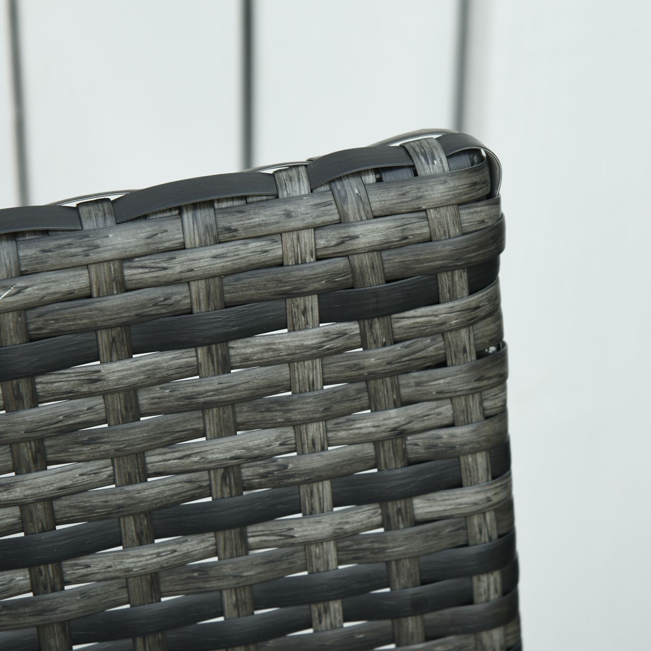 Outsunny Polyrattan Gartenset 3 tlg. Balkonmöbel Set mit Kissen Grau