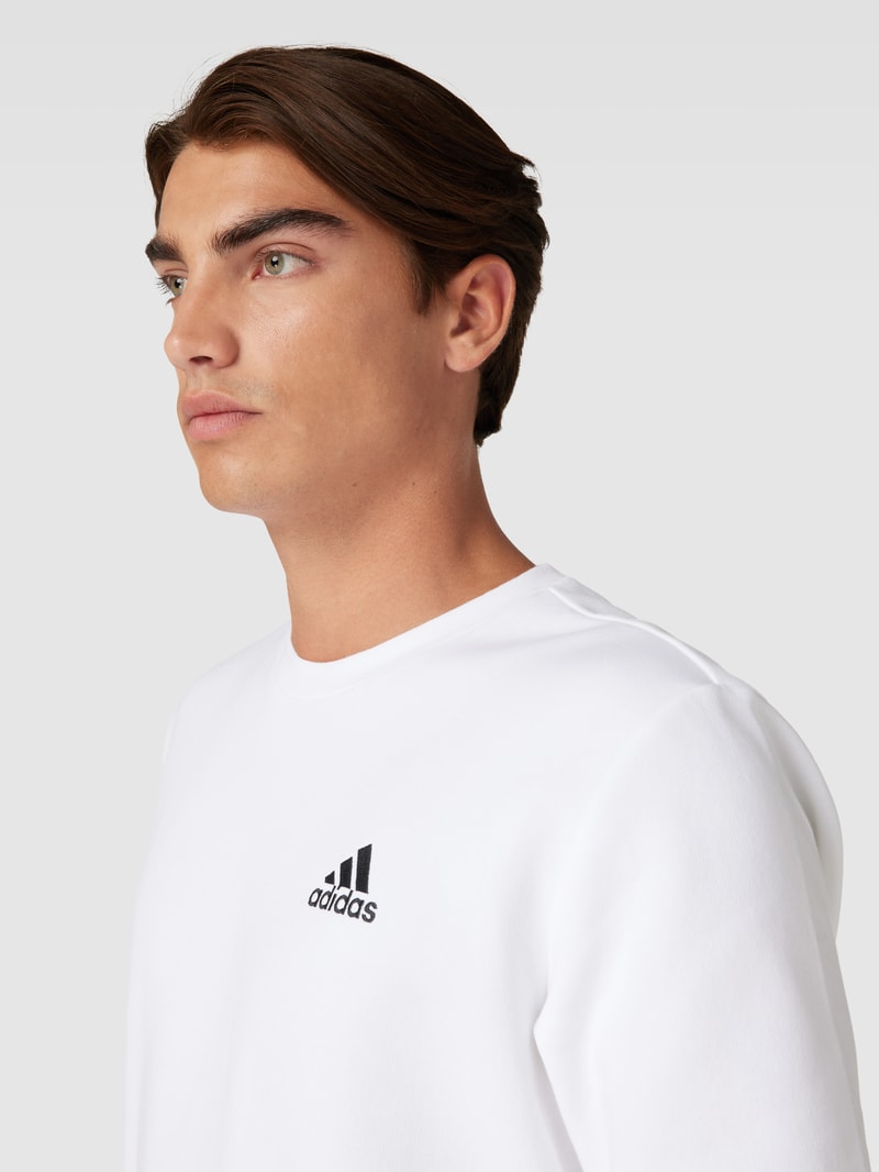 Sweatshirt mit Logo-Stitching Modell 'FEEL COZY' in weiß