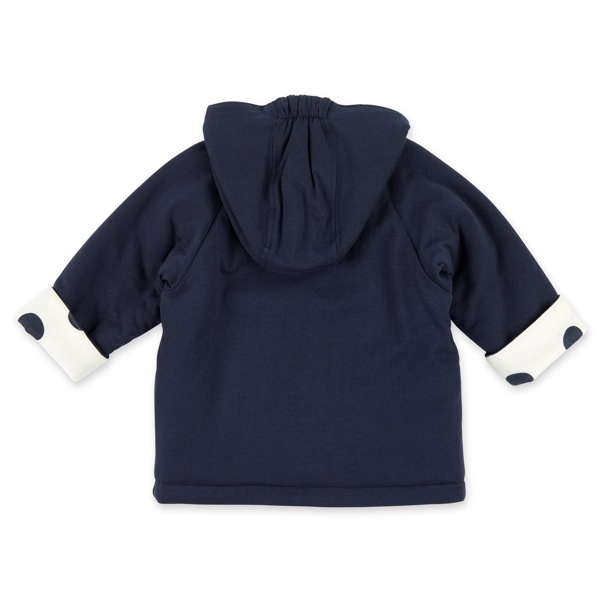 Wattierte Baby Wendejacke Tupfen Pony, dunkelblau oder w