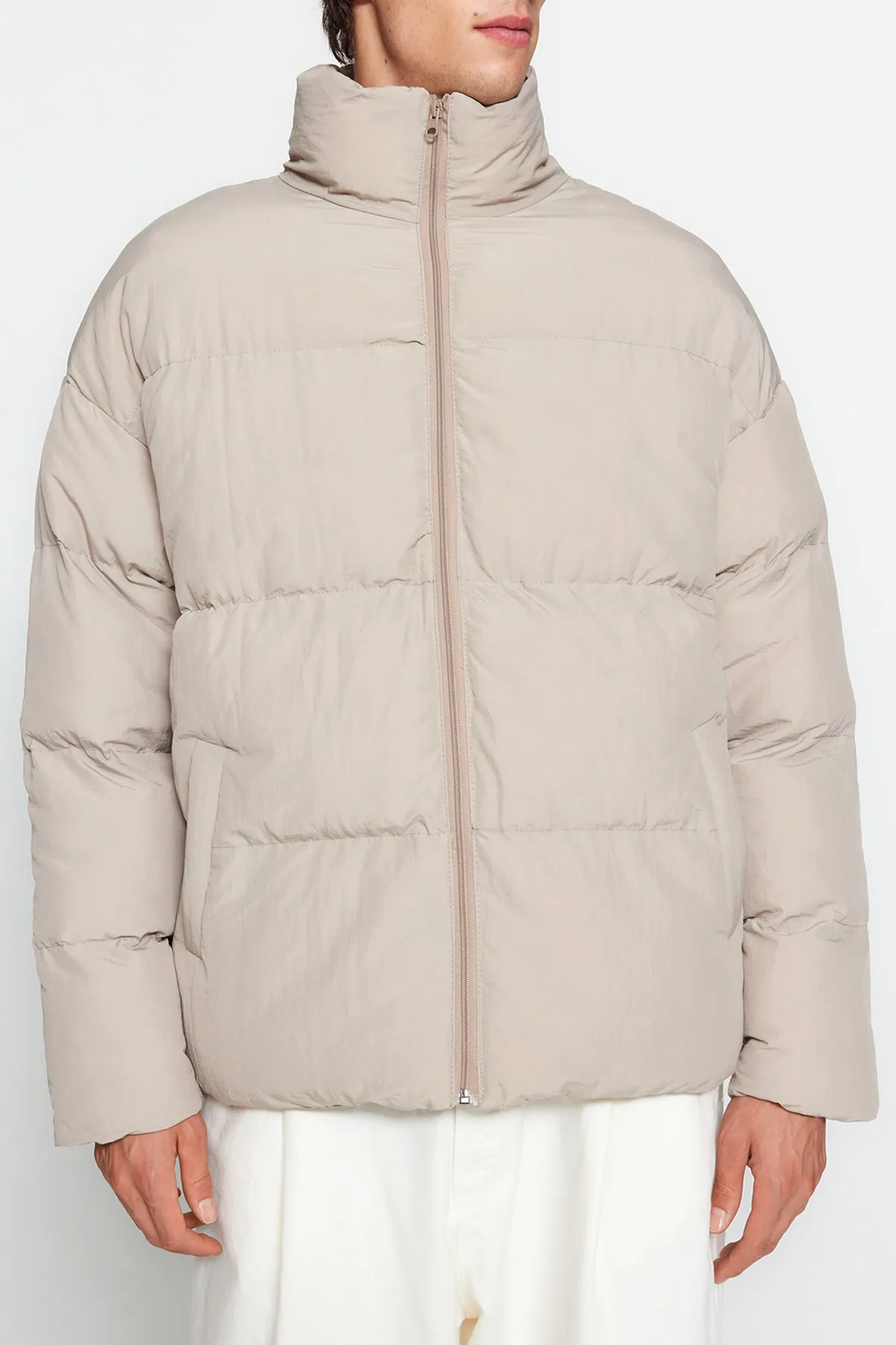 Trendyol Collection  Stone Unisex Oversize Fit Stehkragen Pufferjacke TMNAW24MO00003