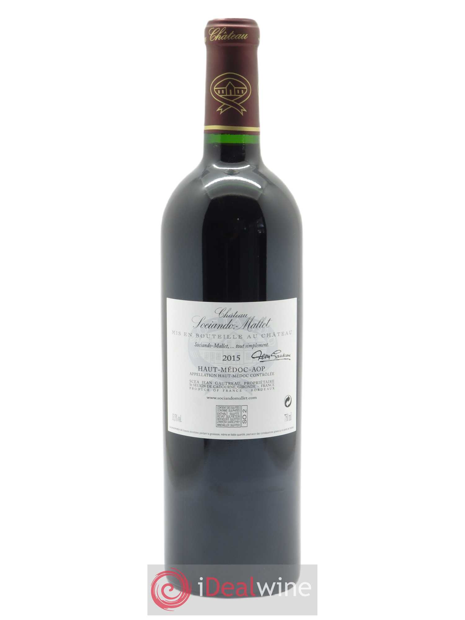 Château Sociando Mallet  2015 - Lot de 1 Bouteille