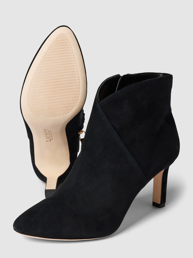 Stiefeletten aus Leder mit Label-Applikation Modell 'ISABELLE' in schwarz