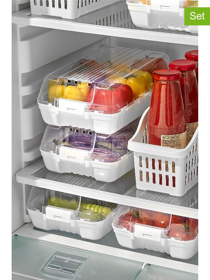 Violeta Home 4er-Set: Kühlschrank-Organizer in Weiß - (B)12 x (H)19 x (T)32 cm günstig kaufen onesize