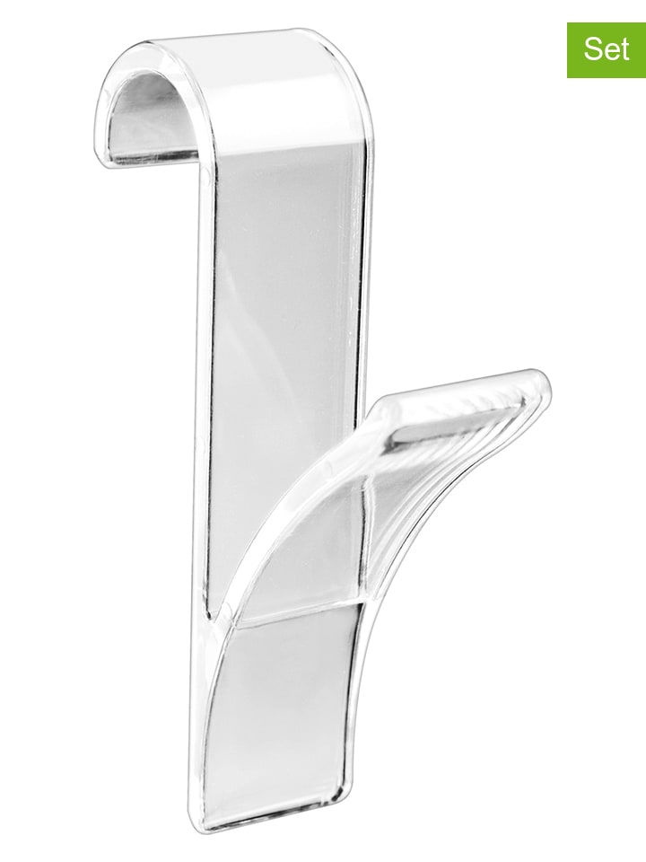 Wenko 4er-Set: Handtuchhaken in Transparent - (B)2,7 x (H)10,5 x (T)7 cm günstig kaufen onesize