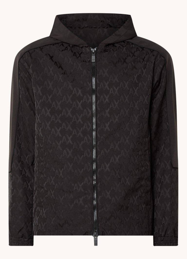 Armani Exchange Blouson windbreaker with hood and logo print
