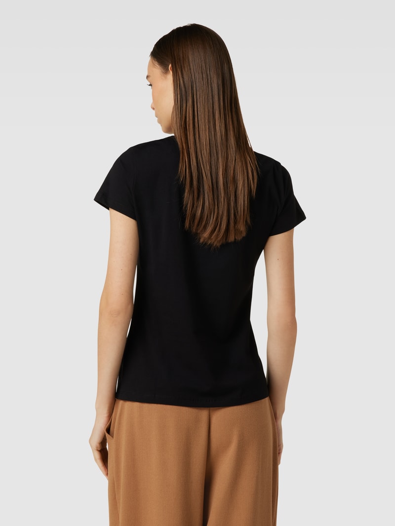 T-Shirt mit Ziersteinbesatz in black