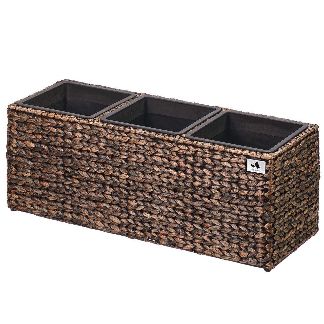 Weles Pflanzgefäß Wasserhyazinthe, 77 x 28 x 28 cm,  inkl. wasserdichtem Kunststoffeinsatz, braun