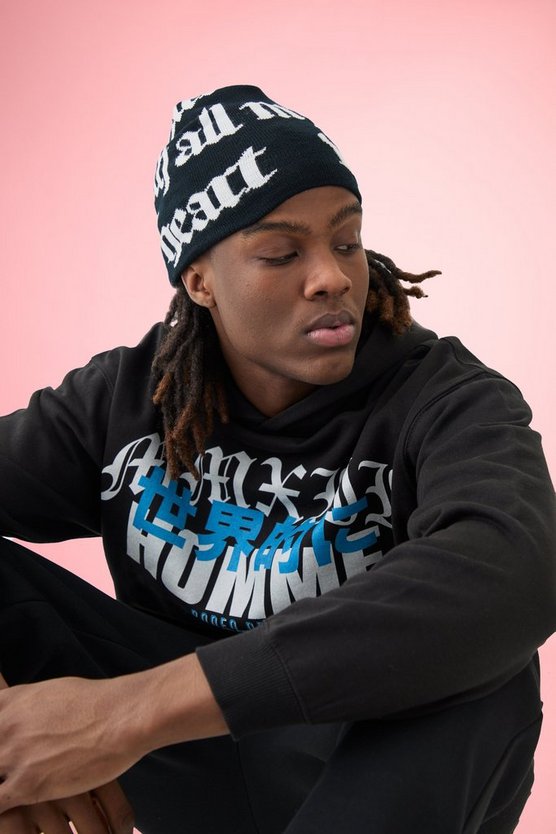 Beanie mit Gothic Slogan