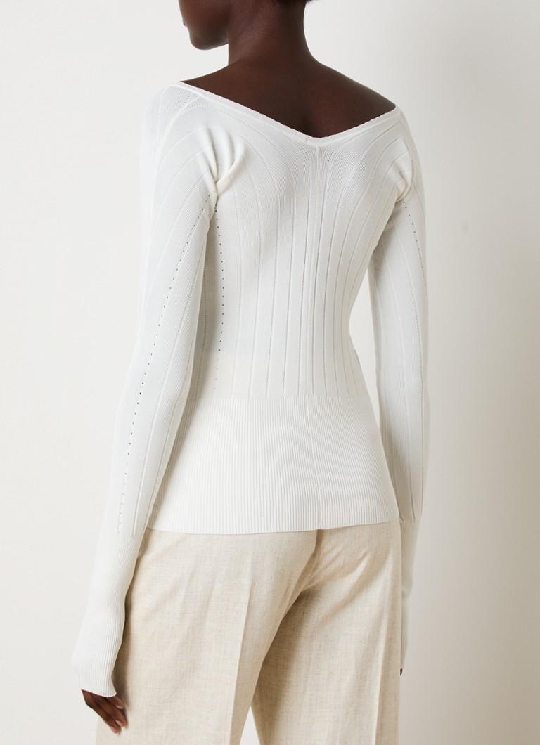 Jacquemus schulterfreies Top mit Rippstruktur