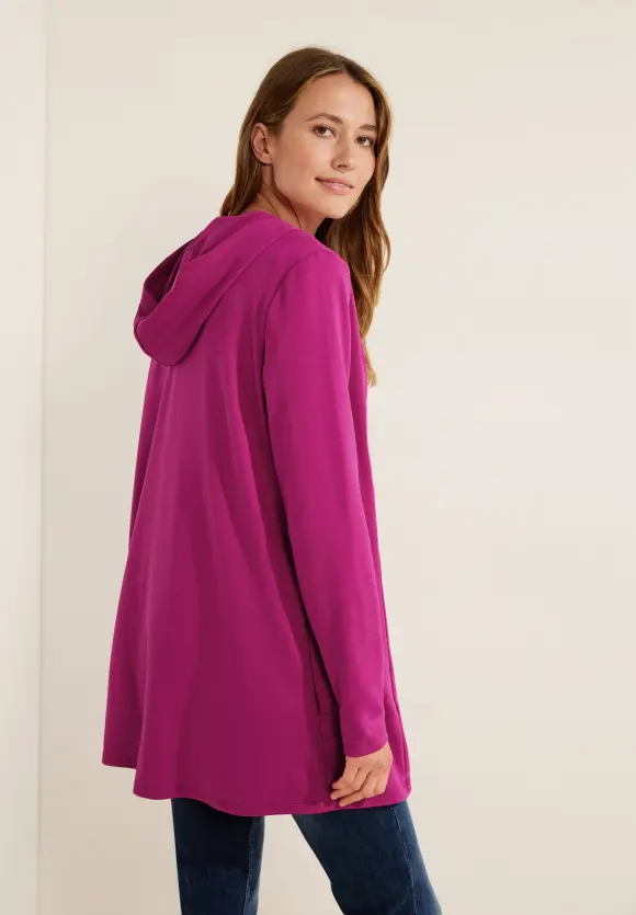 CECIL Unifarbene Kapuzenshirtjacke