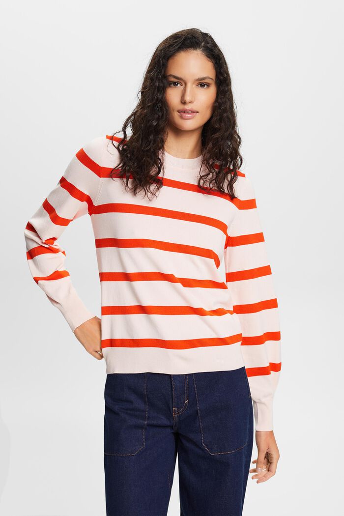 Gestreifter Rundhals-Pullover