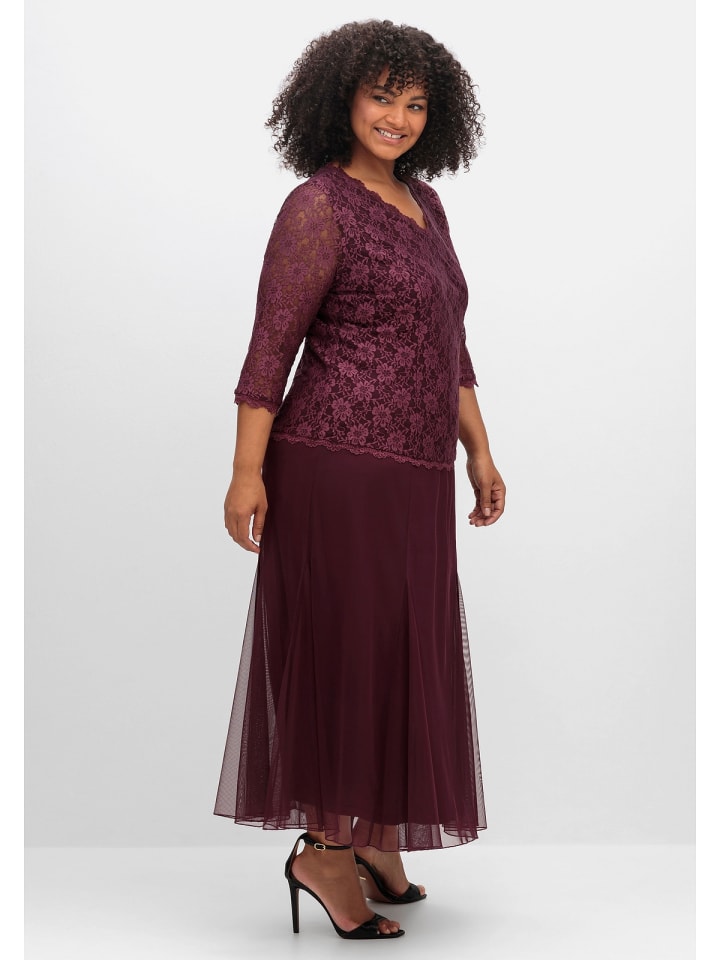 sheego Abendkleid in aubergine günstig kaufen