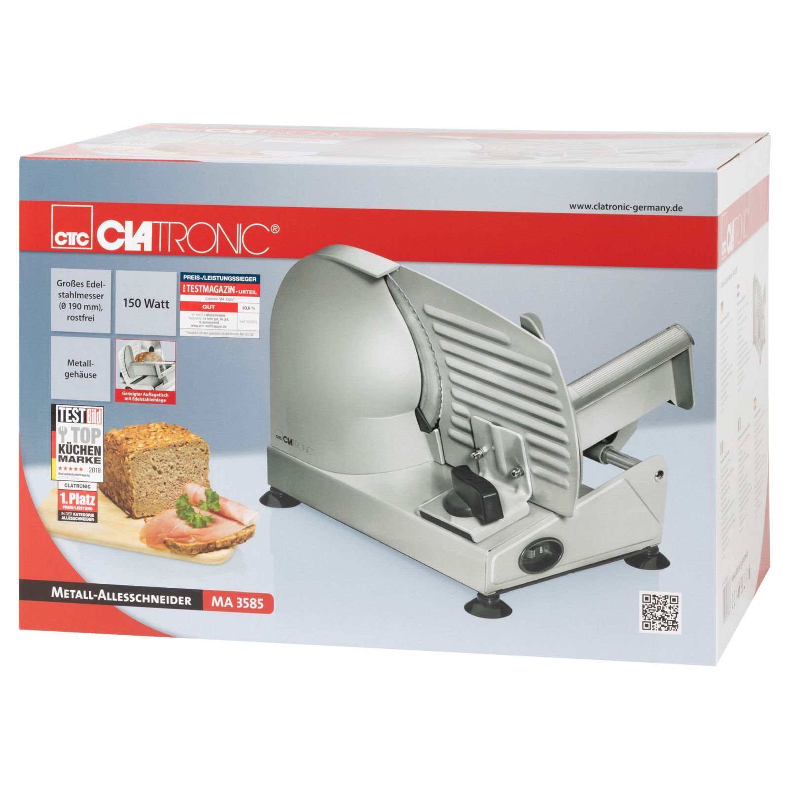 CLATRONIC Allesschneider CLATRONIC Edelstahl Schneide-Maschine Allesschneider Brot MA 3585