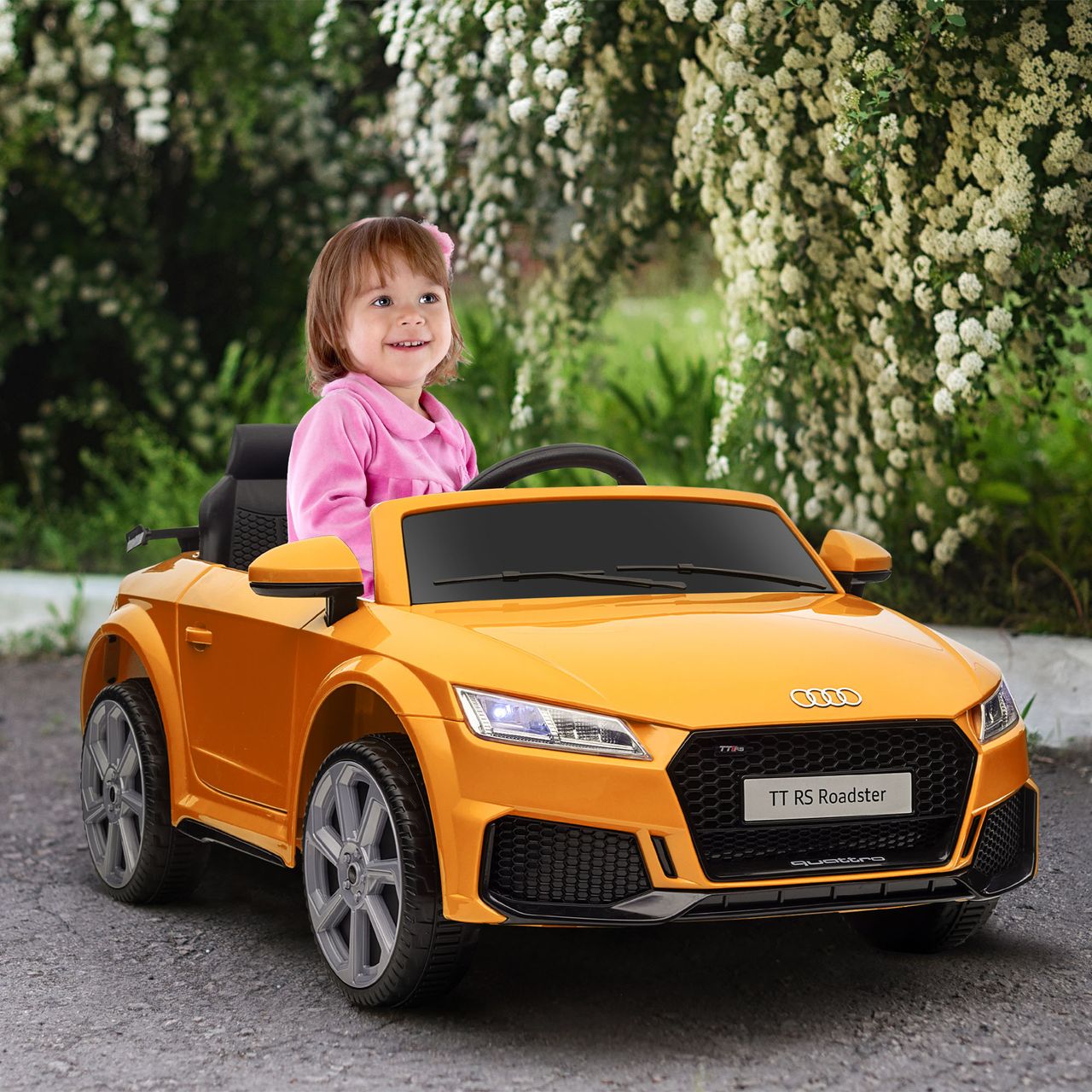 HOMCOM Kinderauto Elektroauto mit Fernbedienung Sicherheitsgurt 3–5 Jahre Gelb