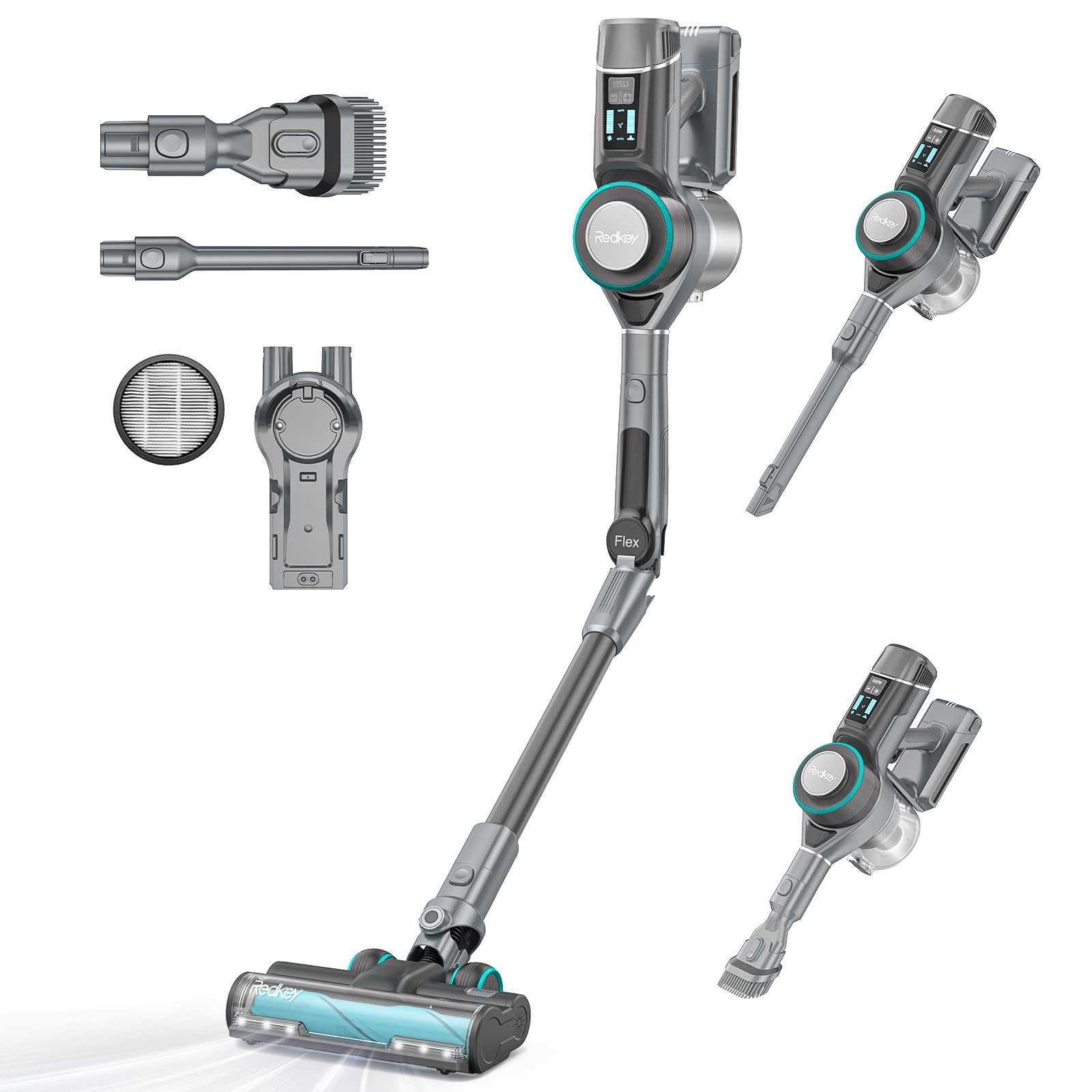 Redkey Akku-Handstaubsauger F10, 400,00 W, Ohne Tasche, 23000Pa Hohe Saugleistung,bis zu 60 Min, Faltbarer Handstaubsauger