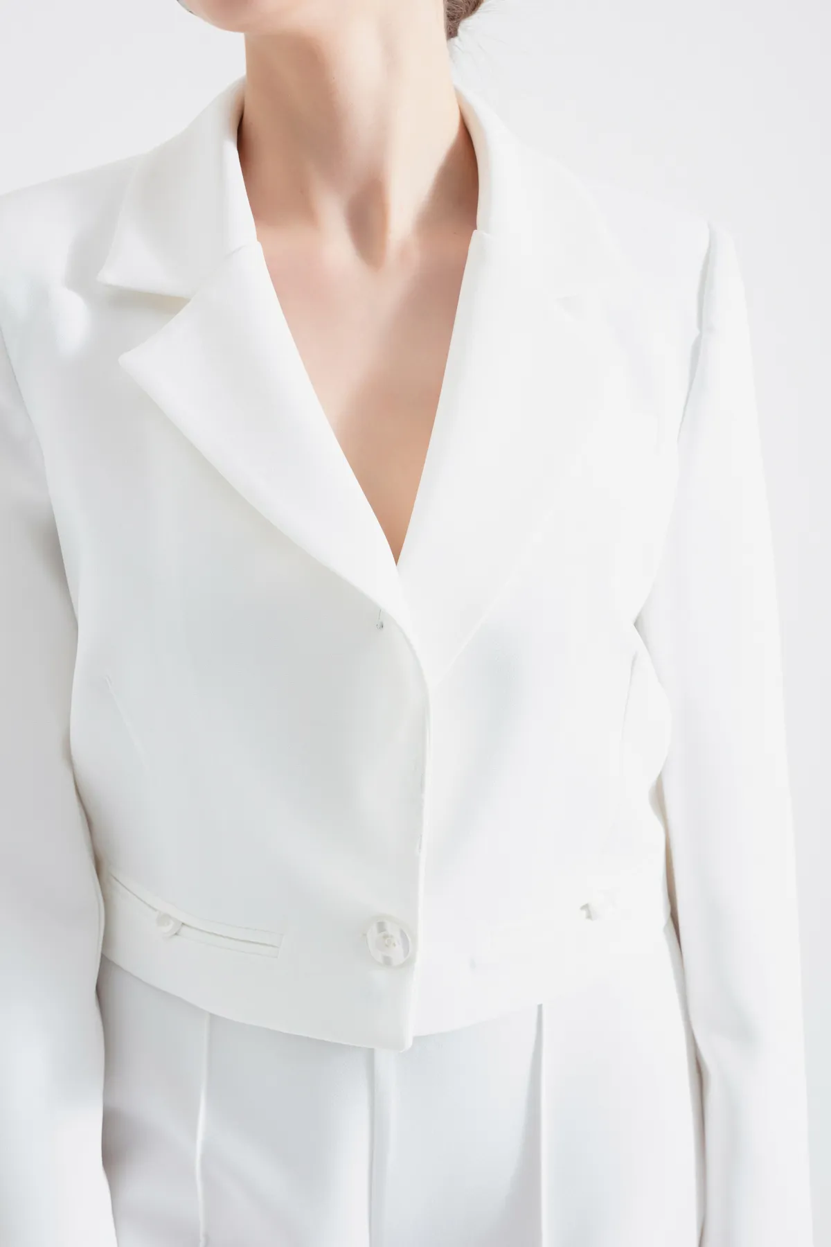 Lafaba  Weißes Jacken- und Hosenset für Damen