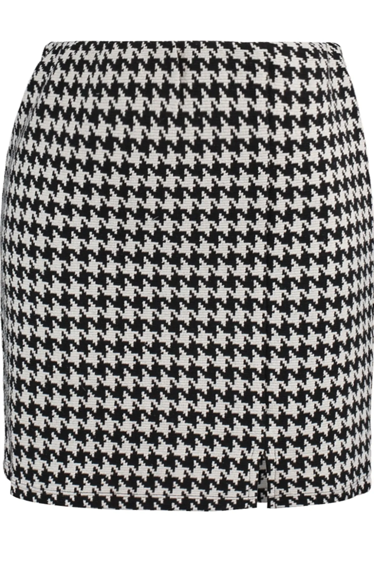 Trendyol Collection  Schwarzer Mini-Strickrock mit Hahnentrittmuster TWOAW23ET00112