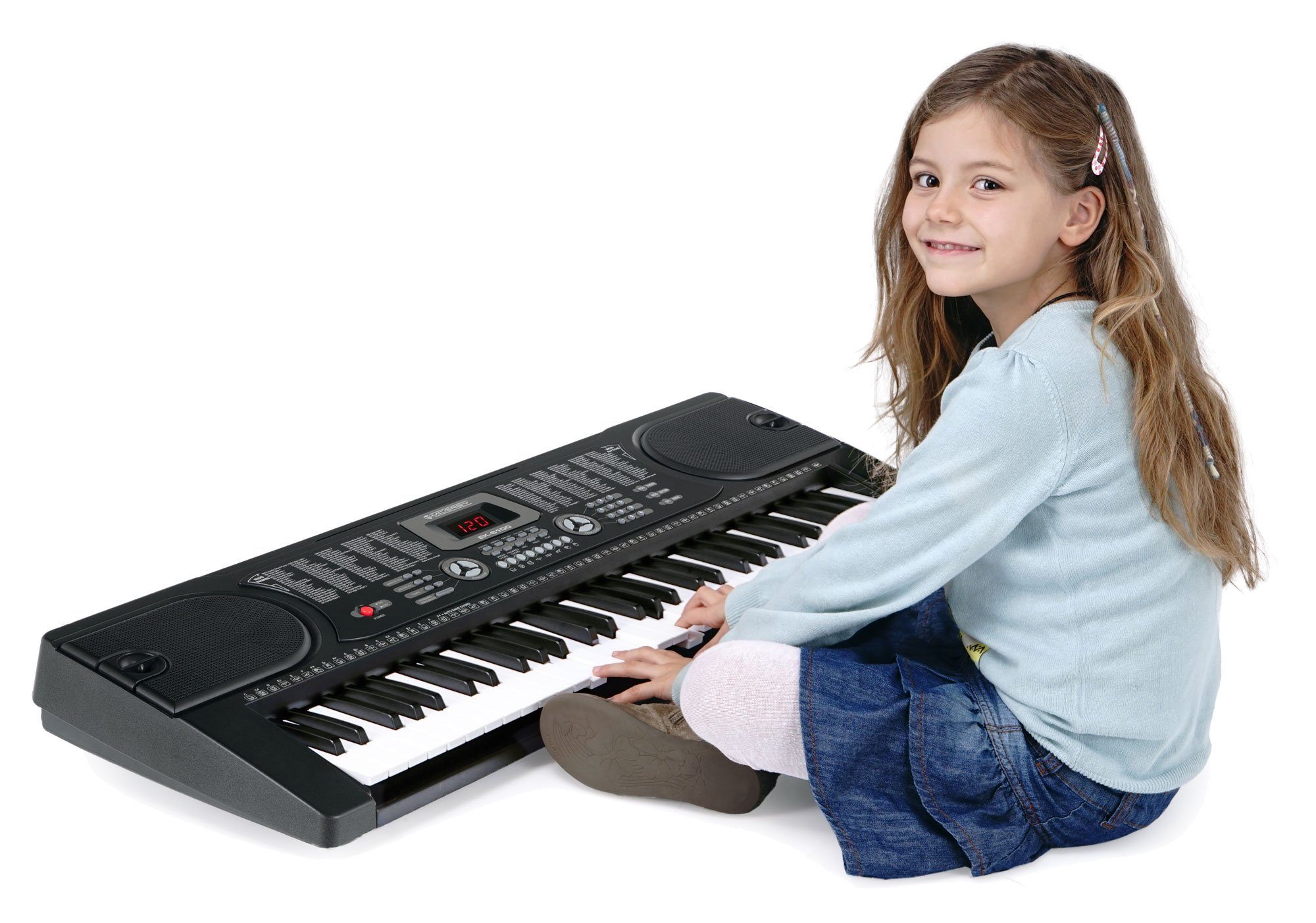 McGrey Home Keyboard SK-6100 - 61 Tasten Einsteiger-Keyboard, (Super Kit, 5 tlg., inkl. Keyboardtisch, Mikrofon, Hocker und Kopfhörer), 255 Klänge und Begleitrhythmen und Lernfuktionen