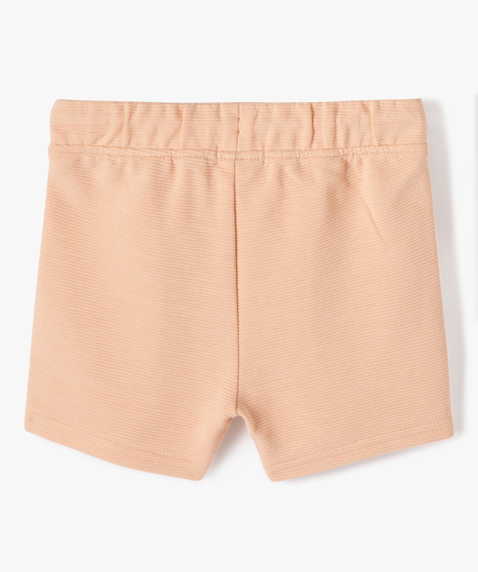 Short bébé en maille ctelée à taille élastiquée orange | GEMO