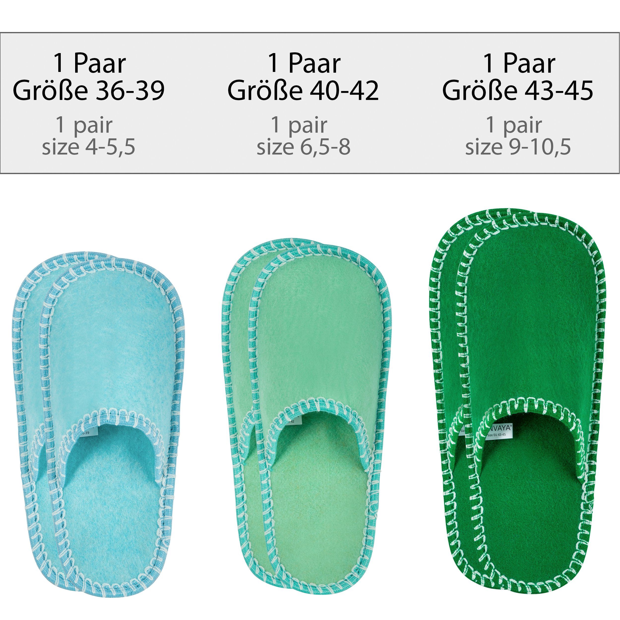 ONVAYA ABS Gästepantoffel, Camper, 3er Set, Antirutsch, Hausschuhe, Filz Hausschuh