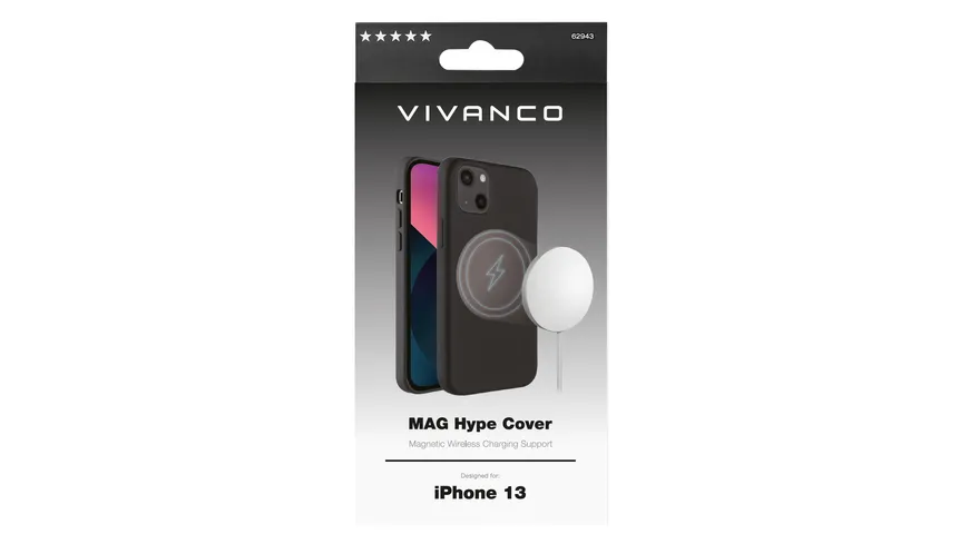 Vivanco Mag Hype Cover, Magnetic Wireless Charging Support für iPhone 13
