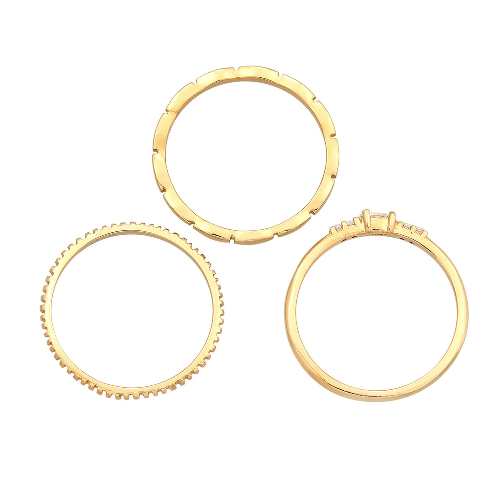 Elli Elli Bague Femmes pile Marquise Basique Set avec cristaux de zirconium en argent  Bague