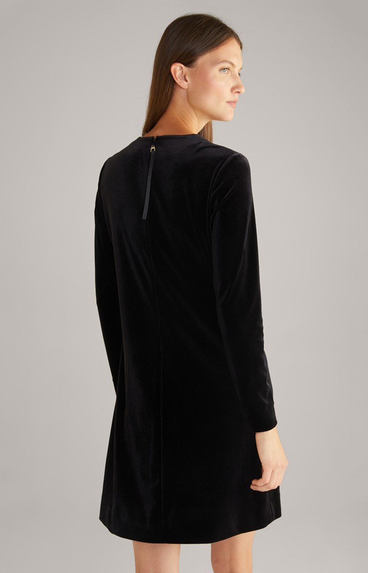 Samt-Kleid in Schwarz