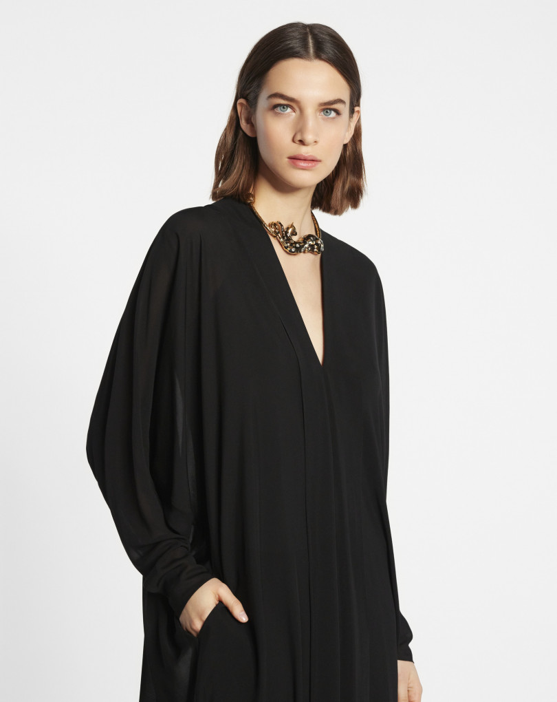 ROBE CAFTAN  EN JACQUARD DE SOIE