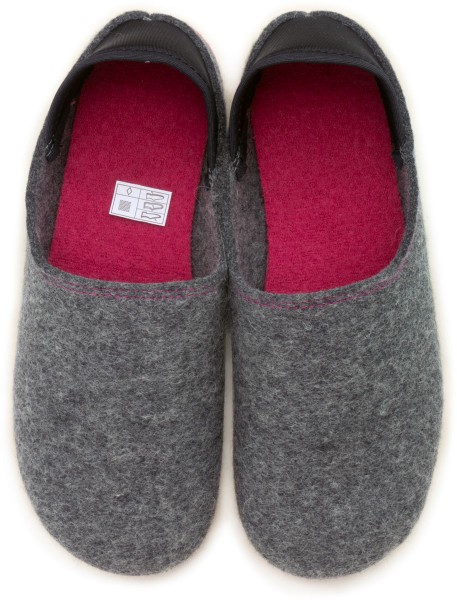 Gottstein ~ Wool Slip-On ~ Grey/Raspberry
