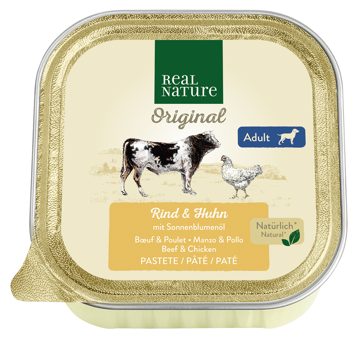 REAL NATURE Hundenassfutter REAL NATURE Adult 17x100g Huhn & Rind